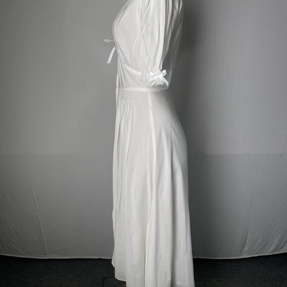 Reformation Women’s Ketra Slim Fit V-Neck Midi Dress Ivory - Picture 14 of 16